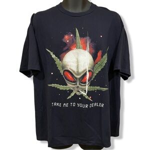Vintage 90s “Take Me To Your Dealer” Alien Weed T-Shirt